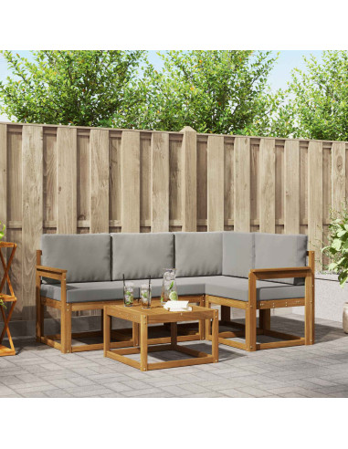 Set di divani con cuscino 5 pcs Grigio Naturale e Chiaro