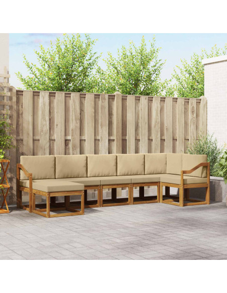 Set di divani con cuscino 7 pcs Naturale e Beige