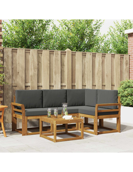 Set di divani con cuscino 5 pcs Naturale e Antracite