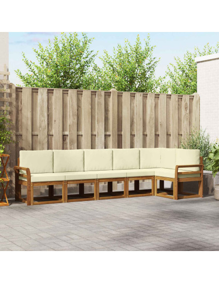 Set di divani con cuscino 6 pcs Naturale e Crema