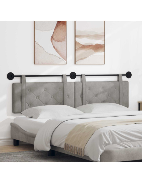 Testata appesa Grigio chiaro 170 x 55 x 5 cm Velluto