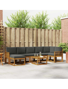 Set di divani con cuscino 8 pcs Naturale e Antracite