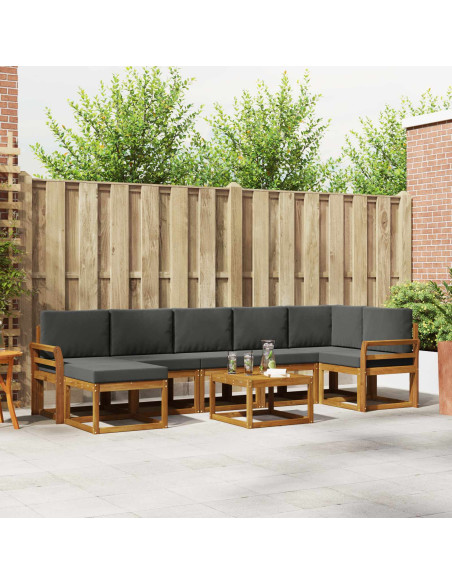 Set di divani con cuscino 8 pcs Naturale e Antracite