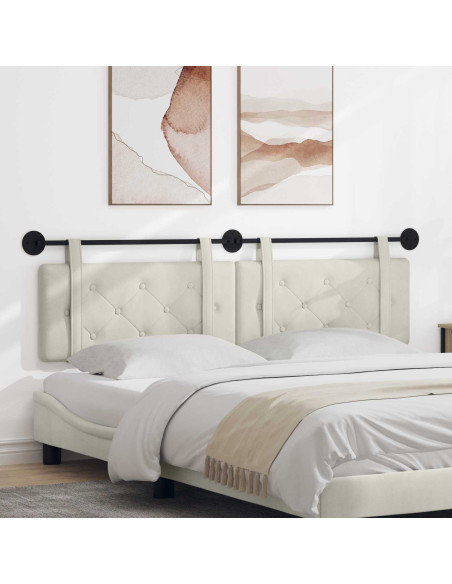 Testata appesa Montaggio a parete Crema 190 x 55 x 5 cm Velluto