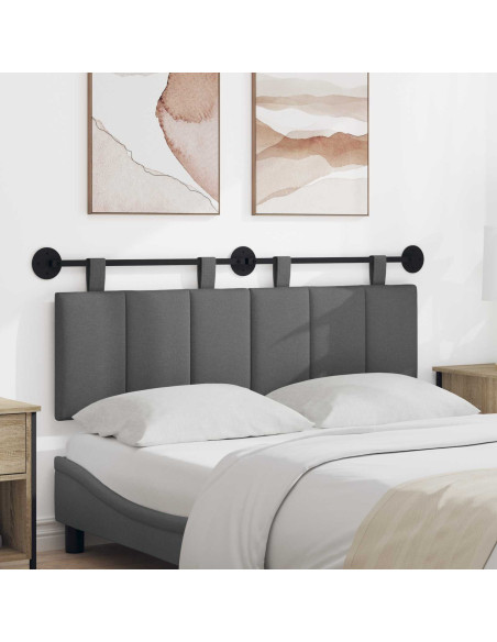 Testata appesa Rigato Grigio scuro 150 x 55 x 5 cm Tessuto