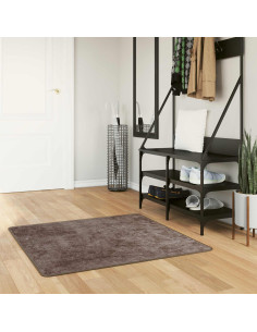 Runner Tappeto MARSA Grigio 100 x 100 cm Poliestere e PVC