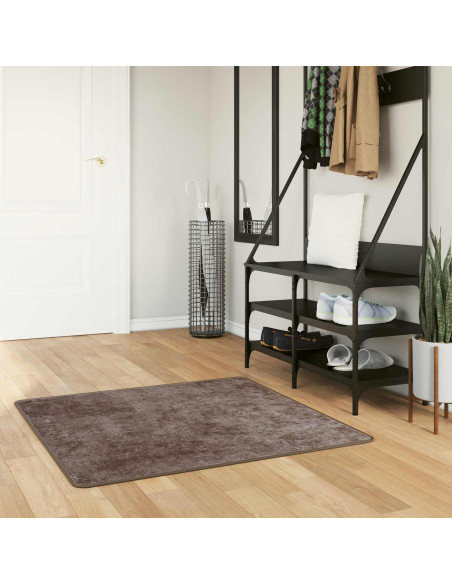 Runner Tappeto MARSA Grigio 100 x 100 cm Poliestere e PVC