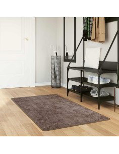 Runner Tappeto MARSA Grigio 150 x 100 cm Poliestere e PVC