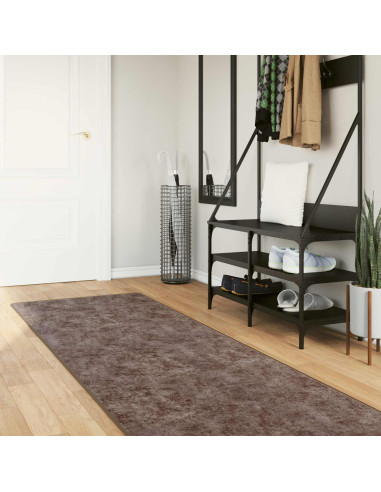 Runner Tappeto MARSA Grigio 400 x 100 cm Poliestere e PVC