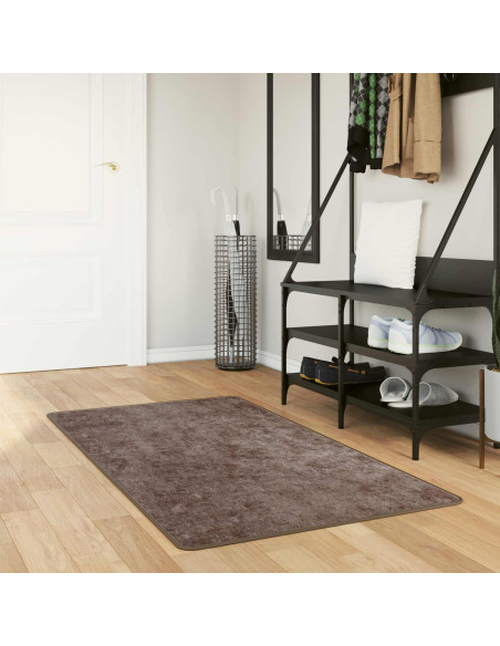 Runner Tappeto MARSA Grigio 200 x 80 cm Poliestere e PVC