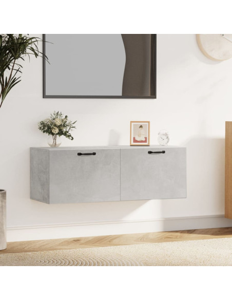 Mobile Pensile Grigio Cemento 100x36,5x35 cm Legno Multistrato