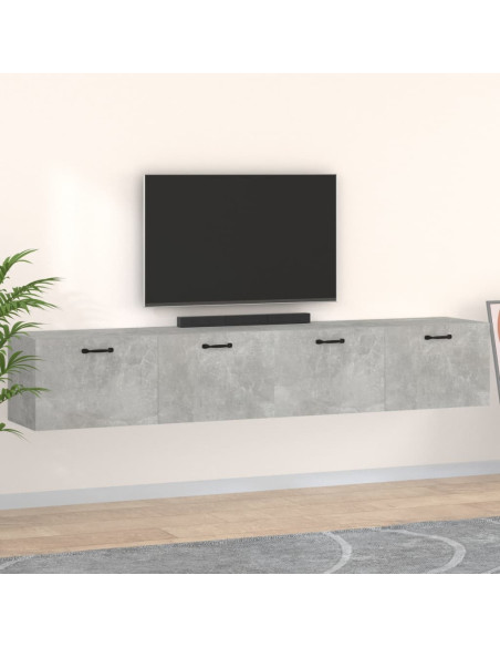 Mobili Parete 2 pz Grigio Cemento 100x36,5x35 cm in Multistrato