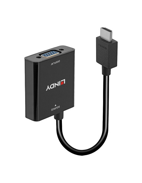 Lindy 38291 cavo e adattatore video 0,1 m HDMI tipo A (Standard) VGA (D-Sub) Nero