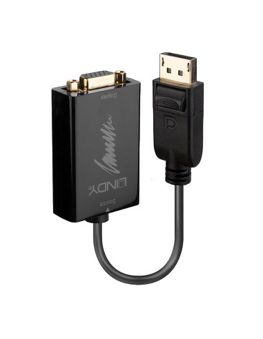 Lindy 41006 cavo e adattatore video 0,15 m VGA (D-Sub) DisplayPort Nero
