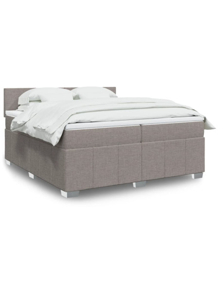 Giroletto a Molle con Materasso Tortora 200x200 cm in Tessuto