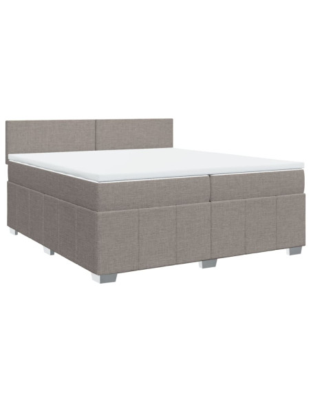 Giroletto a Molle con Materasso Tortora 200x200 cm in Tessuto