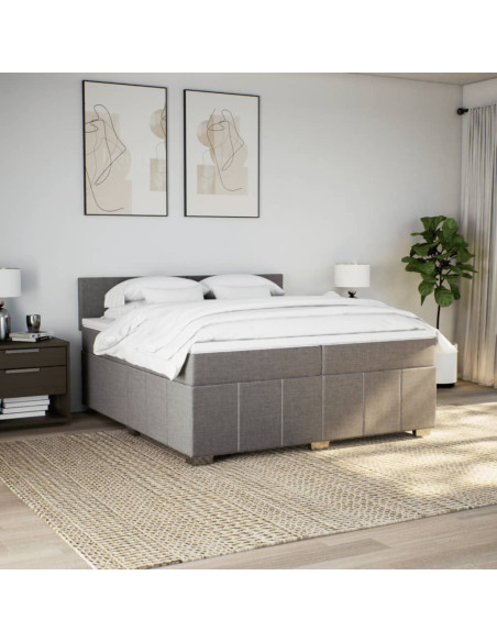 Giroletto a Molle con Materasso Tortora 200x200 cm in Tessuto