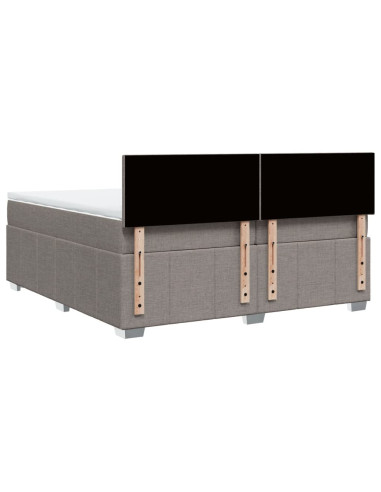 Giroletto a Molle con Materasso Tortora 200x200 cm in Tessuto