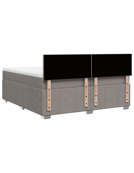 Giroletto a Molle con Materasso Tortora 200x200 cm in Tessuto