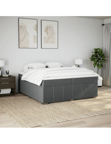 Giroletto a Molle con Materasso Tortora 200x200 cm in Tessuto