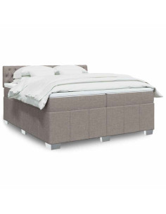 Giroletto a Molle con Materasso Tortora 200x200 cm in Tessuto