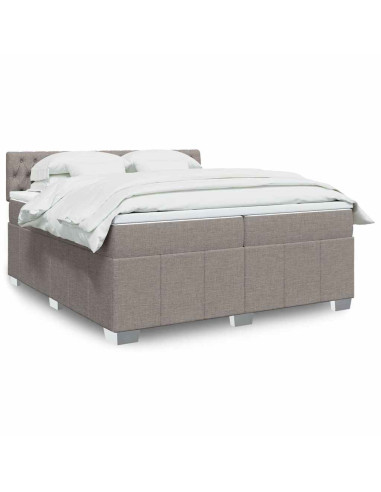 Giroletto a Molle con Materasso Tortora 200x200 cm in Tessuto