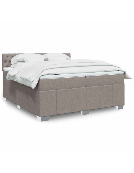 Giroletto a Molle con Materasso Tortora 200x200 cm in Tessuto