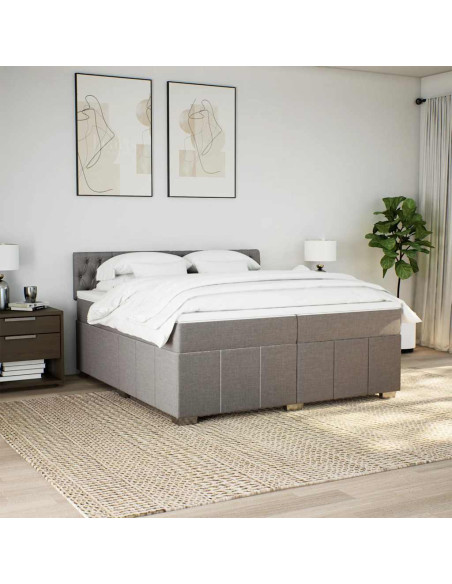 Giroletto a Molle con Materasso Tortora 200x200 cm in Tessuto