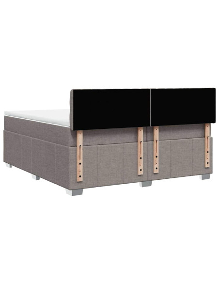 Giroletto a Molle con Materasso Tortora 200x200 cm in Tessuto