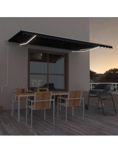 Tenda Automatica con Sensore Vento e LED 500x350 cm Antracite