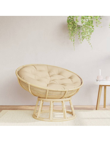 Cuscino Rotondo Beige Ø 100x11 cm in Tessuto Oxford