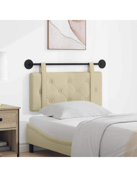 Testata appesa Montaggio a parete Crema 80 cm Pelle Sintetica