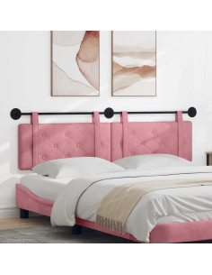 Testata appesa Montaggio a parete Rosa 190 x 55 x 5 cm Velluto