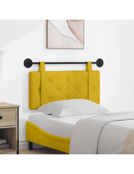 Testata appesa Montaggio a parete Giallo 90 x 55 x 5 cm Velluto