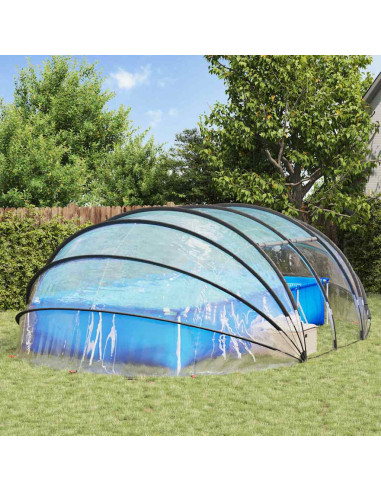 Tenda da piscina a cupola Trasparente 538 x 440 x 204 cm PVC