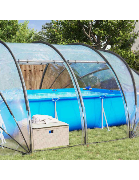 Tenda da piscina a cupola Trasparente 538 x 440 x 204 cm PVC