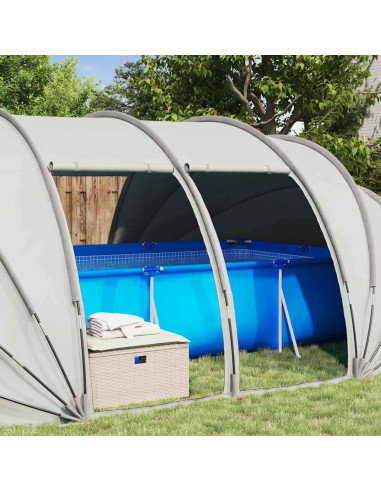 Tenda da piscina a cupola Grigio 640 x 432 x 205 cm