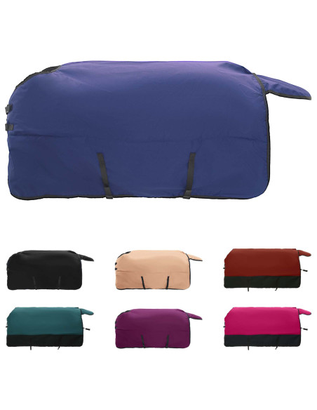 Coperta per Cavalli Verde Scuro e Nero 135 cm Poliestere