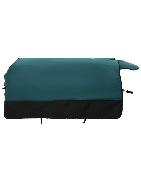 Coperta per Cavalli Verde Scuro e Nero 75 cm Poliestere
