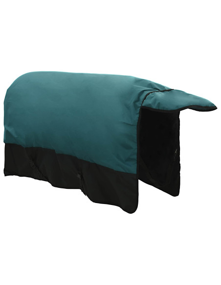 Coperta per Cavalli Verde Scuro e Nero 145 cm Poliestere