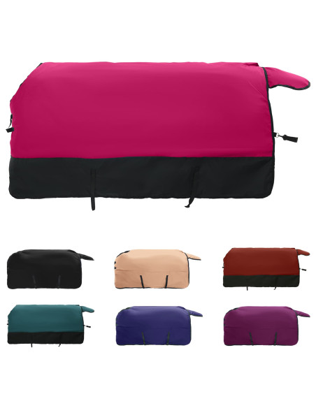 Coperta per Cavalli Rosa e Nero 145 cm Poliestere