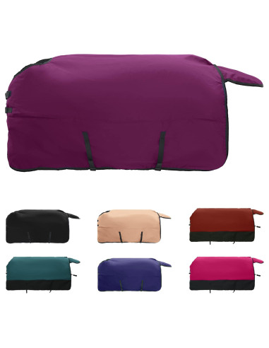 Coperta per Cavalli Verde Scuro e Nero 115 cm Poliestere