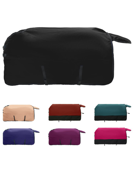 Coperta per Cavalli Verde Scuro e Nero 125 cm Poliestere