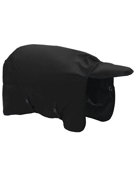 Coperta per Cavalli Verde Scuro e Nero 135 cm Poliestere