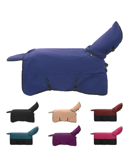 Coperta per Cavalli Verde Scuro e Nero 155 cm Poliestere