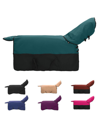 Coperta per Cavalli Verde Scuro e Nero 85 cm Poliestere