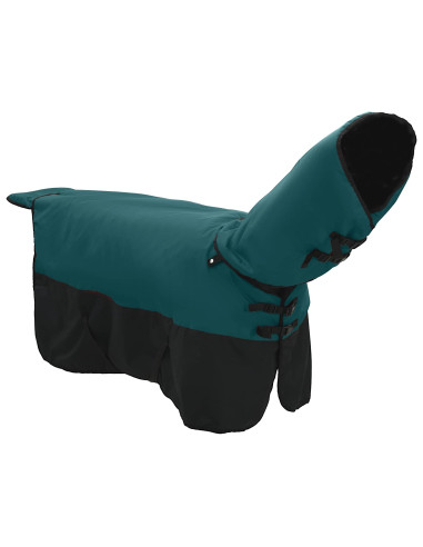 Coperta per Cavalli Verde Scuro e Nero 105 cm Poliestere