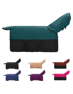 Coperta per Cavalli Verde Scuro e Nero 125 cm Poliestere 2