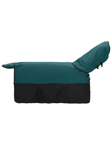 Coperta per Cavalli Verde Scuro e Nero 135 cm Poliestere