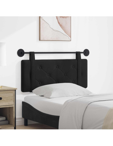 Testata appesa Montaggio a parete Nero 110 x 55 x 5 cm Velluto